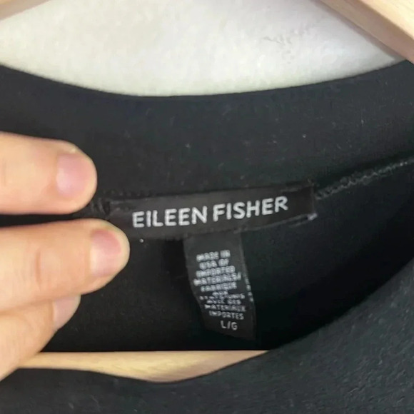 Eileen Fisher size large sleeveless black drop waist dress. - Picture 5 of 6